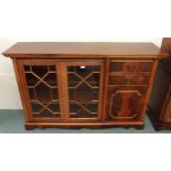 A 20th century mahogany reproduction astragal glazed bookcase, 96cm high x 148cm wide x 38cm deep