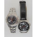 A Torgoen T3 Aviator watch, stamped SW2002CHR with three subsidiary dials, all stainless steel,