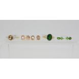 A collection of 9ct GemsTV rings and earrings to include A sunstone and zircon ring, size S, two