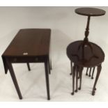 A Victorian mahogany Pembroke table, nest of two tables and a mahogany wine table (3) Condition