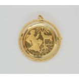 A St. Hubertus fine gold coin (stamped 900 to the edge) weight on its own 14gms, diameter 2.5cms, in