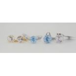 A collection of Glen Lehrer jewellery to include a 9ct white gold seven star cut blue topaz and