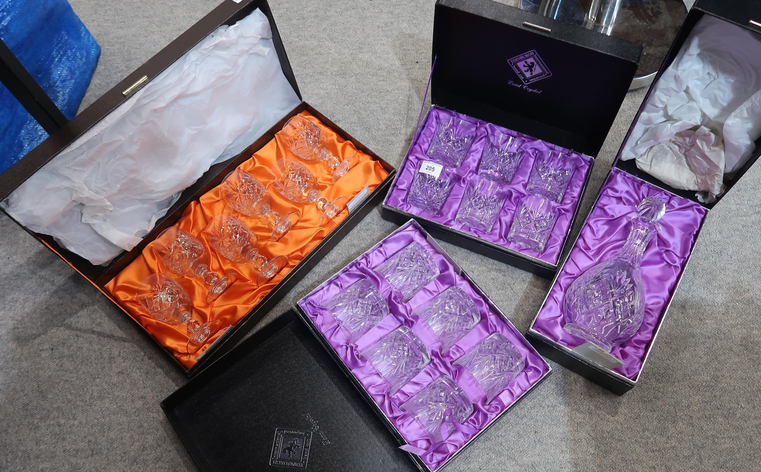 Boxed Edinburgh crystal including tumblers and decanter Condition Report:No condition report