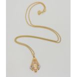 An 18ct gold cameo pendant on an 18ct gold curb chain length 50cm, weight 5.8gms Condition Report: