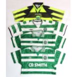 SPORTING MEMORABILIA Celtic FC: a 2001-03 home shirt, two 1995-97 home shirts and a 1996-97 away