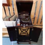 A 20th century mahogany cased Orchorsol gramophone cabinet, 102cm high x 49cm wide x 63cm deep and a