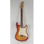FENDER STRATOCASTER electric guitar 50th anniversary edition in sienna burst finish and cream