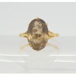 A 9ct gold Ward Brothers smokey quartz ring, size P1/2, weight 3.1gms Condition Report:Available