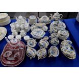 A Masons Regency pattern dinner service comprising cups, saucers, plates, soup coupes, bowls