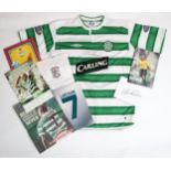 SPORTING MEMORABILIA Celtic FC: a 2003/04 home shirt signed by Henrik Larsson, the accompanying