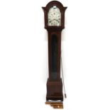 A 20th century mahogany cased Brierley Wood & Co Tempus Fugit grandmother clock with engraved silver