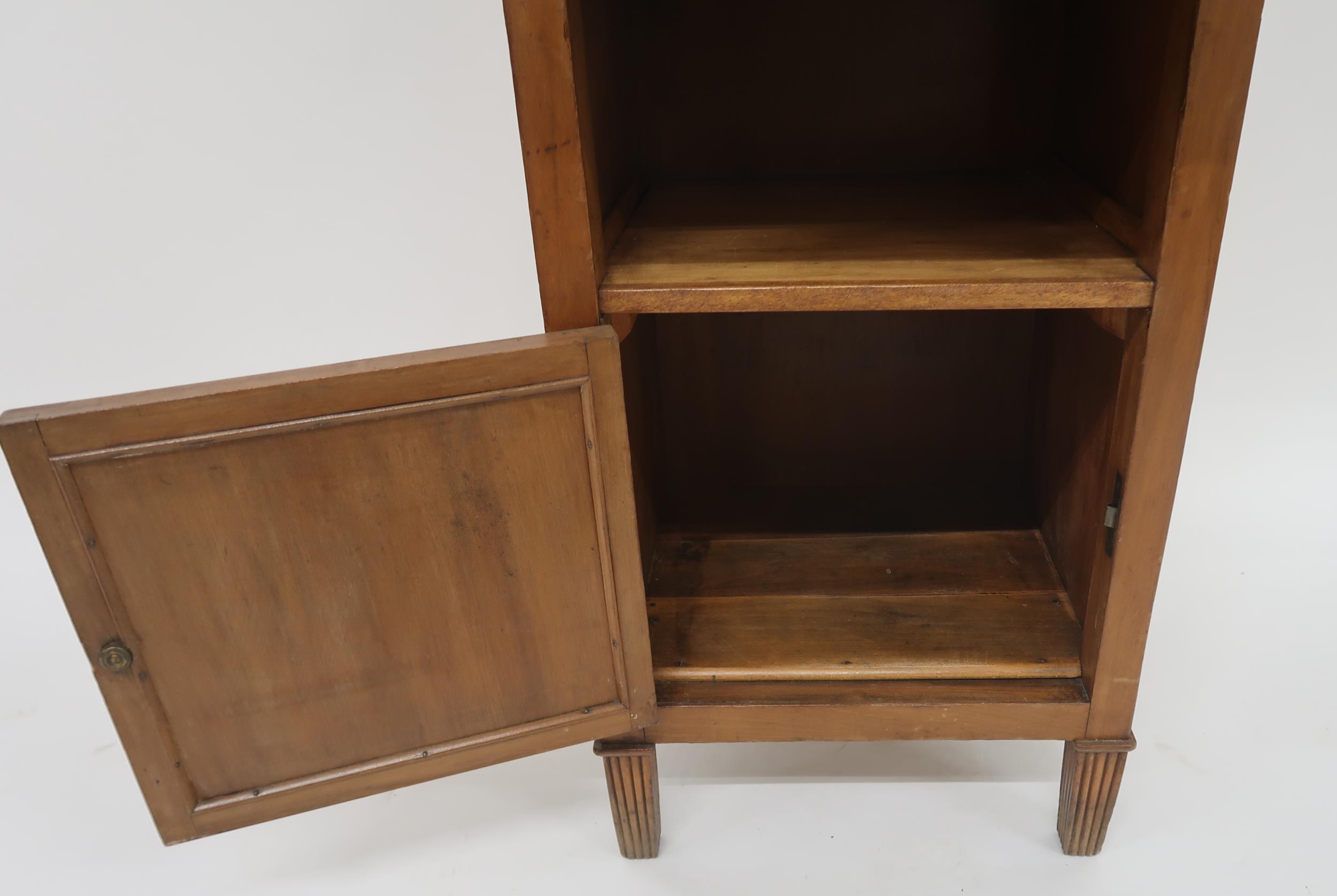 A 20th century mahogany marble topped bedside table with pull out slide over single drawer over - Image 5 of 6