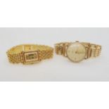 A 9ct gold cased Smiths De Luxe gents watch with a rolled gold strap, weight including strap and