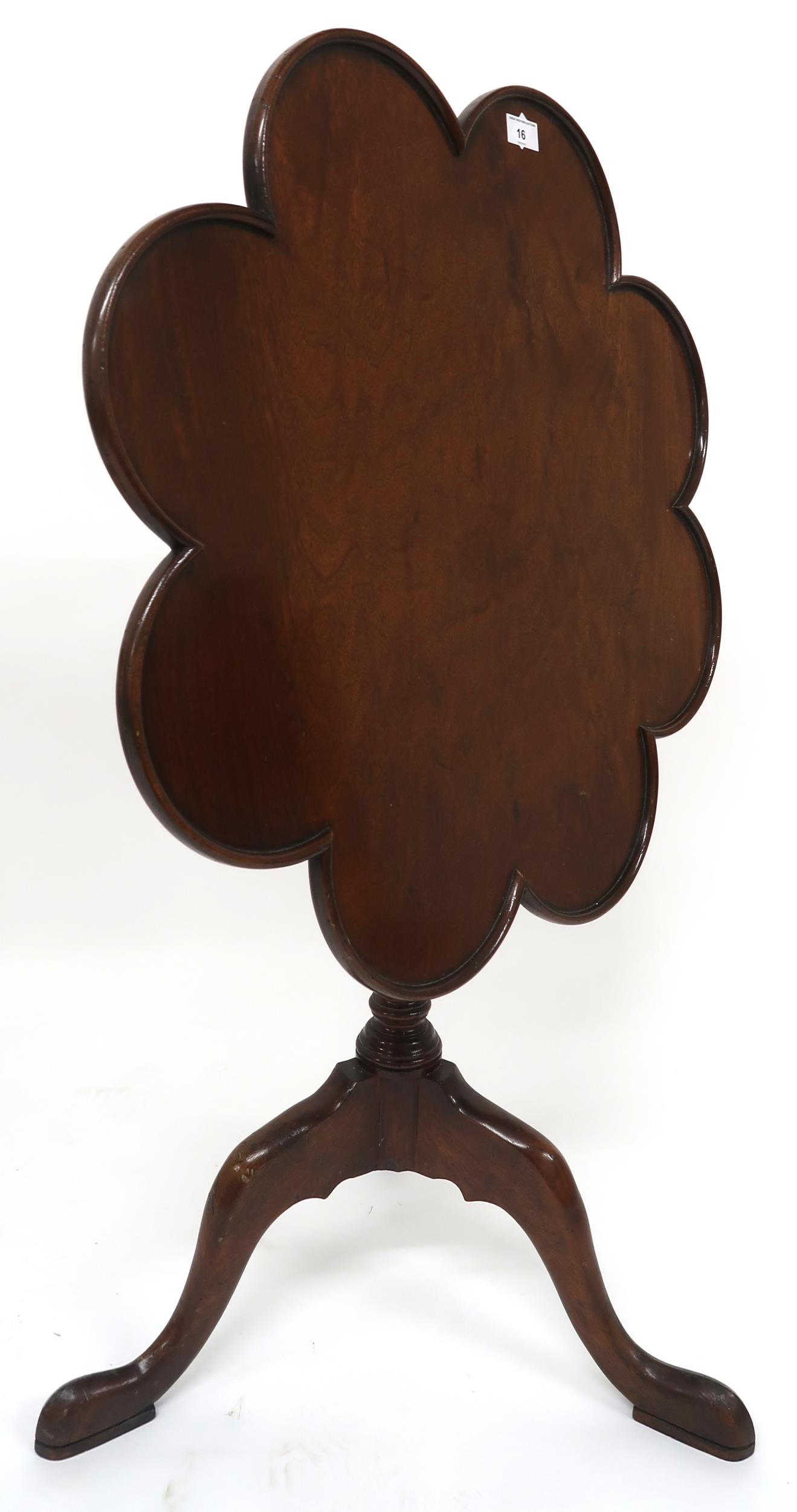 A Victorian mahogany tilt top occasional table with shaped top on tripod base and an oval two tier - Image 6 of 6