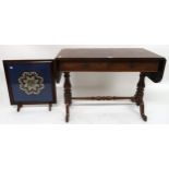 An early 20th century mahogany two drawer sofa table, 75cm high x 109cm wide x 53cm deep and a