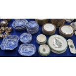 A collection of Spode Italian pattern tablewares including plates, bowls, serving dishes etc and a