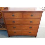 A 20th century mahogany two over three chest of drawers, 96cm high x 107cm wide x 55cm deep