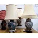 Four Chinese style pottery table lamps Condition Report:Available upon request