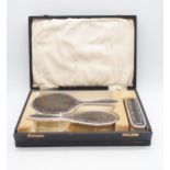 A cased silver tortoiseshell dressing table set, by Adie Brothers Ltd, 1899/1900 Condition Report: