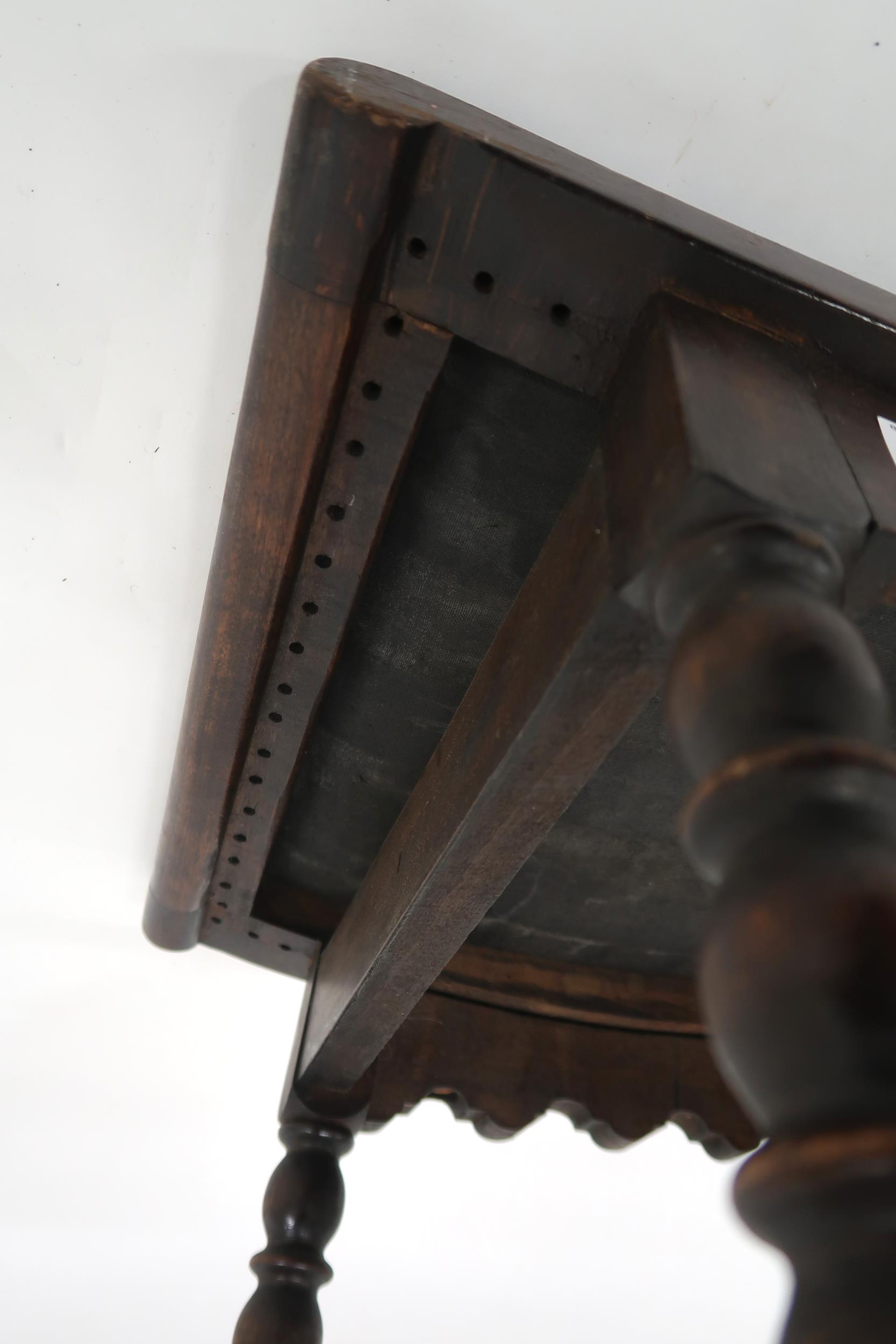 A Victorian mahogany framed stool with tapestry upholstered seat on turned bobbin stretchers and - Image 4 of 5