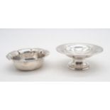 A footed silver dish, the well lobed, by Albert Edward Jones, Birmingham 1929, and a silver bowl