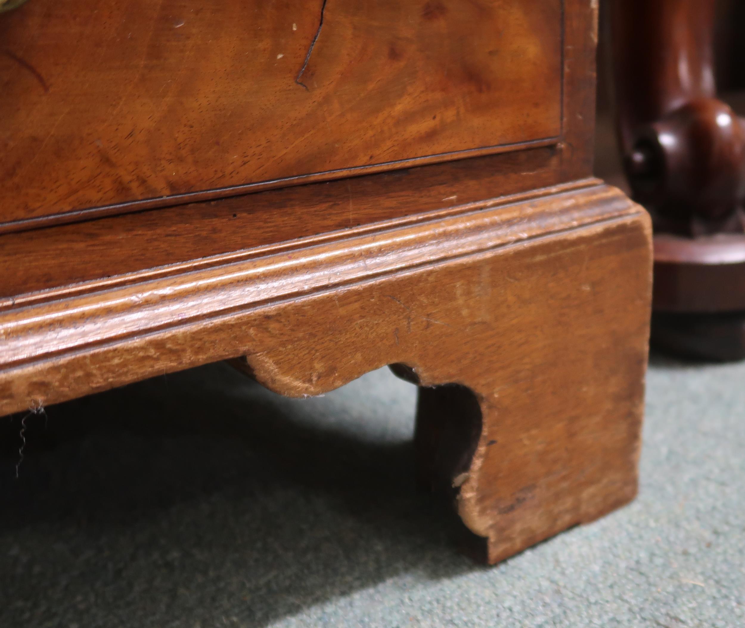 A 19th century mahogany two over three chest of drawers with brass drawer pulls on bracket feet, - Image 3 of 4