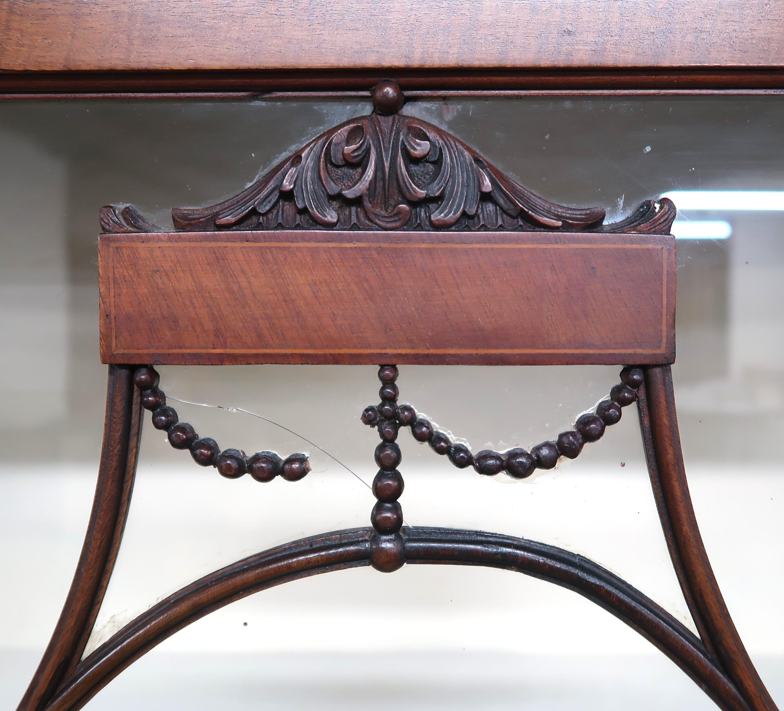 An Edwardian mahogany and satinwood inlaid display cabinet with moulded cornice over single glazed - Image 3 of 6