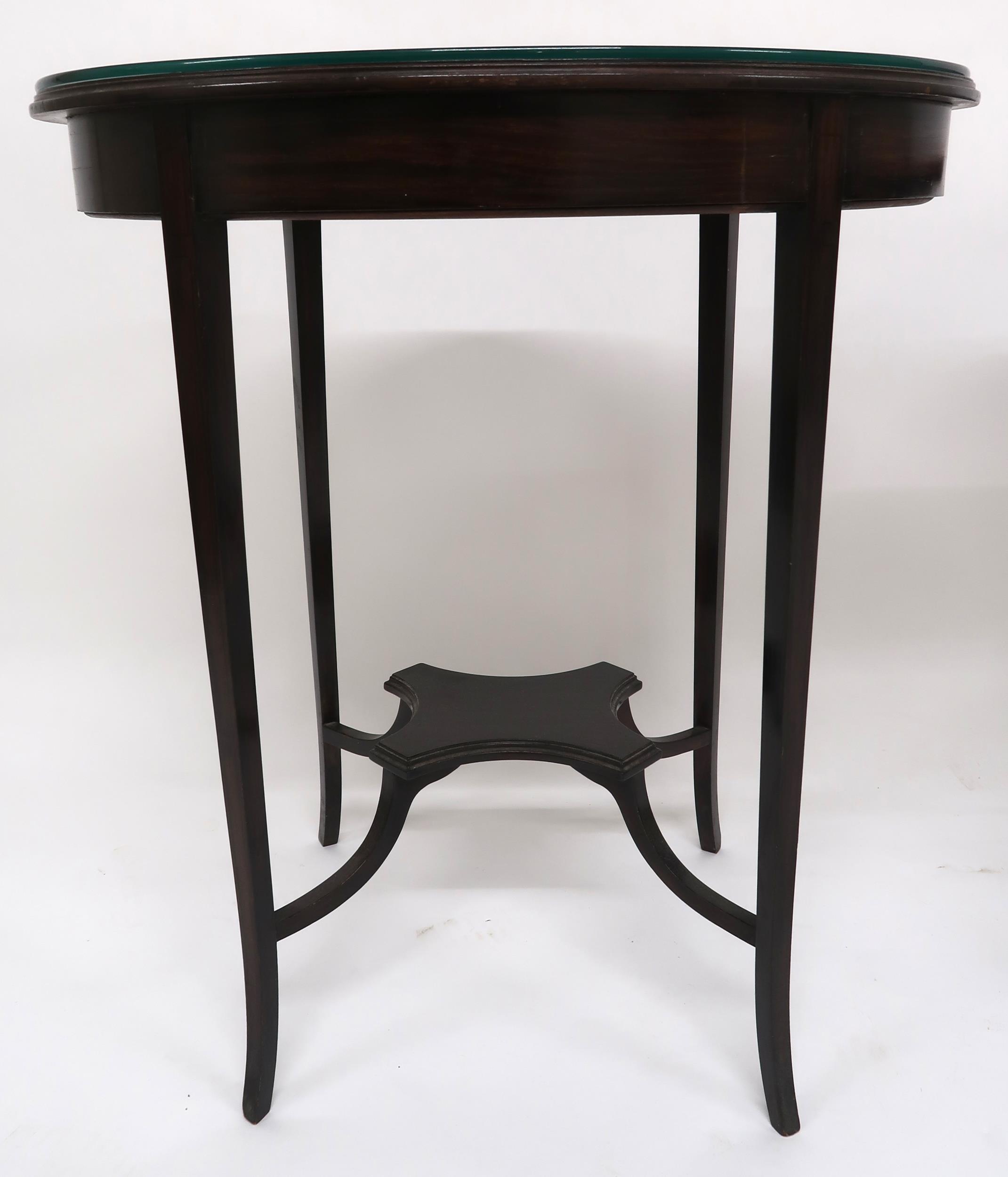 A Victorian mahogany tilt top occasional table with shaped top on tripod base and an oval two tier - Image 3 of 6