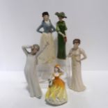 A Coalport figure Eloise, a Nao figure and three Goebel figures Condition Report:Available upon