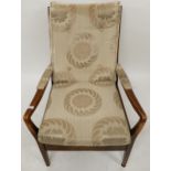 A mid 20th century teak framed Jentique open armchair, 85cm high x 65cm wide x 88cm deep Condition