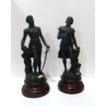 After S Kinsburg - A pair of spelter figures of Wellington and Nelson Condition Report:Available