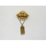 A Victorian yellow metal brooch, length with tassel 9cm, weight 16.5gms Condition Report:Available