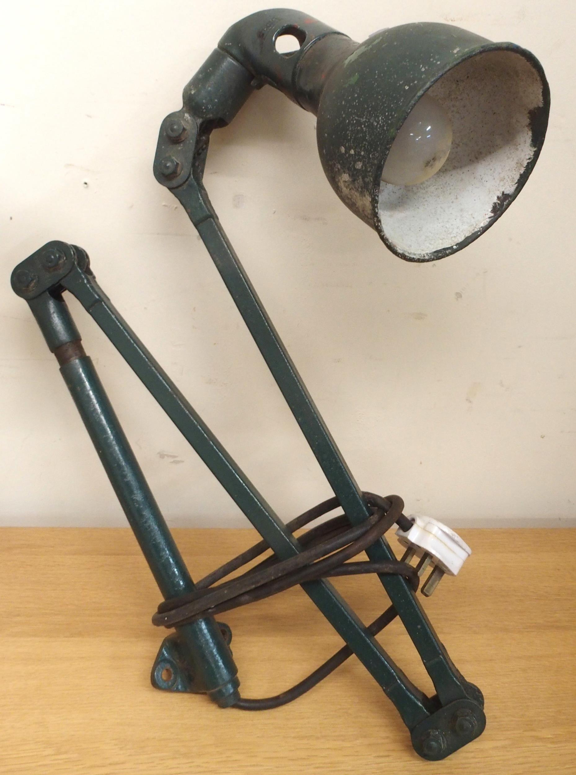 A mid 20th century "Anglepoise" desk lamp, a smaller adjustable desk lamp and a wall mounted - Image 2 of 5