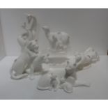 A collection of white glazed Royal Doulton Images animal sculptures including Pride, Running Wild,