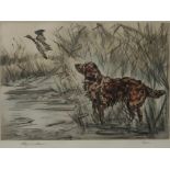 HENRY WILKINSON (BRITISH 1912-2011) PHEASANTS Etching in colours, signed lower left, 83/50, 25 x