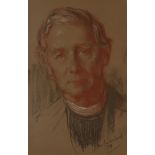 ALAN SUTHERLAND (SCOTTISH 1931-2019)  PORTRAIT OF A REVEREND  Chalk/pastel on paper, signed lower