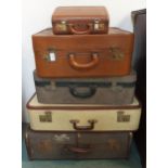 A lot of four assorted 20th travel cases and a travel velise (5) Condition Report:Available upon