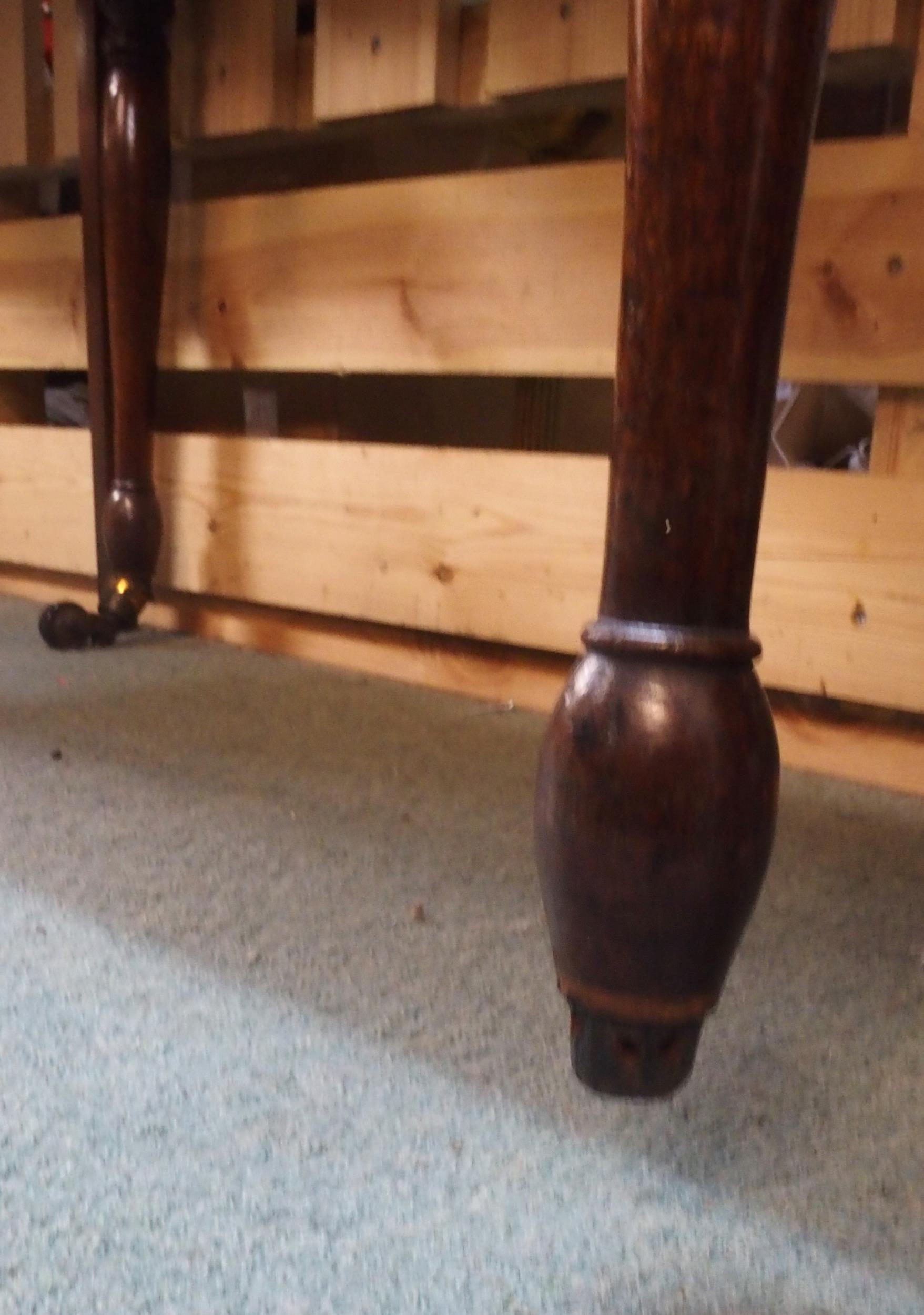 A Victorian mahogany single drawer fold-over tea table on turned supports terminating in casters ( - Image 3 of 4