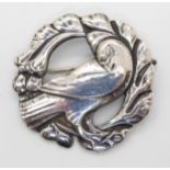 A Georg Jensen 'Dove' brooch pattern number 123, diameter 4.5cm Condition Report:No condition report