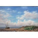 GEOFFREY IVAN LILEY (ENGLISH b. 1930) NEAR LANGNEY POINT, SUSSEX Oil on board, signed lower right,