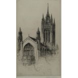 JACKSON SIMPSON KINGS COLLEGE, UNIVERSITY OF ABERDEEN Etching, signed lower right, 22 x 13cm