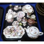 A Royal Worcester rose decorated jug and tyg, a collection of Hammersley miniature items including a