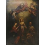 SPANISH SCHOOL (AFTER  BARTOLOME' ESTEBAN MURILLO) THE HEAVENLY AND EARTHLY TRINITIES Oil on canvas,
