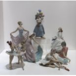 A collection of Lladro figures including Dress Rehearsal no 5497, Cinderella and others Condition