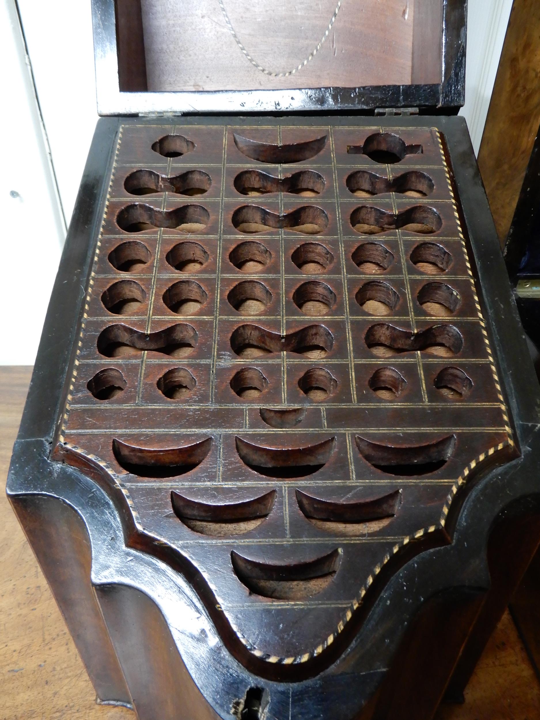 *WITHDRAWN* A 19th century mahogany knife box with original interior liner and a walnut bottle box - Image 4 of 4