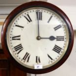 An early 20th century mahogany cased double sided station style clock with both exhibiting white