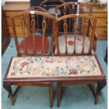 A lot of three 19th century mahogany dining chairs, Victorian balloon back chair and a floral