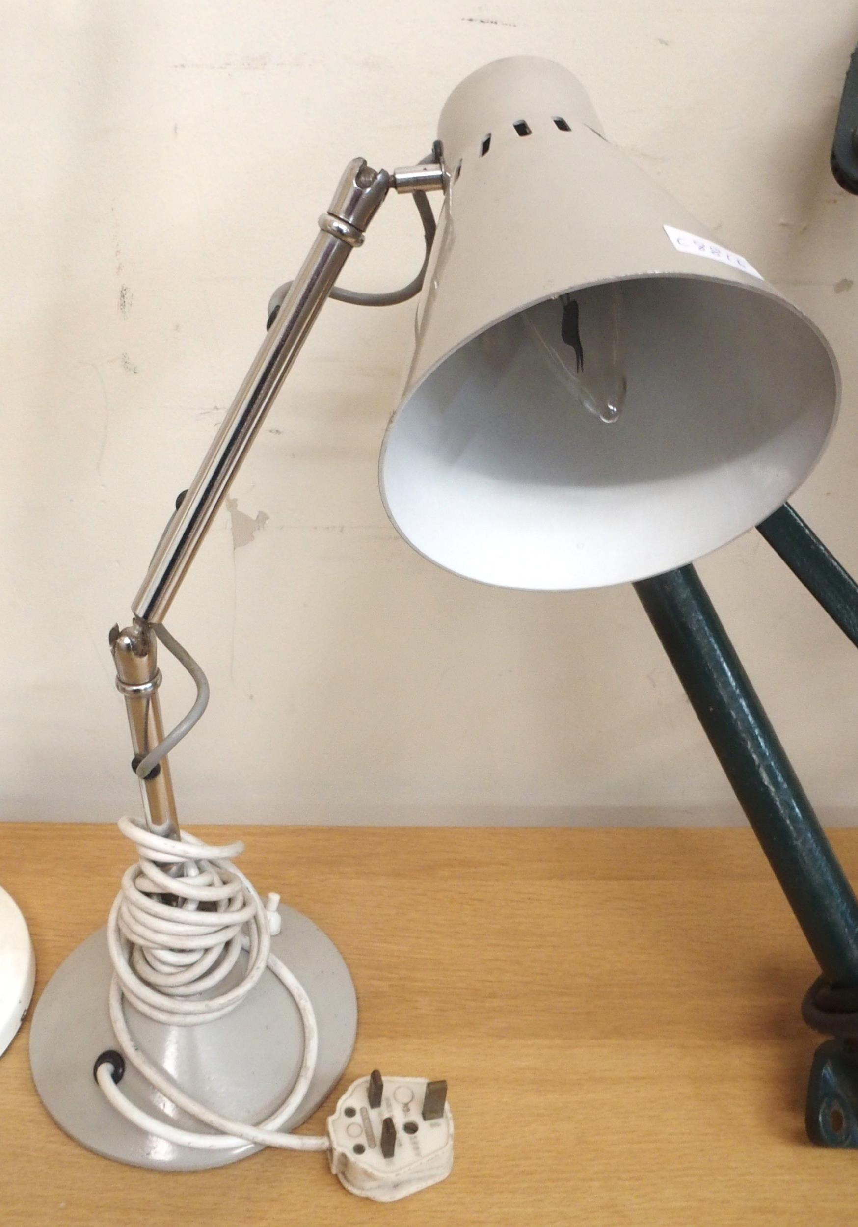 A mid 20th century "Anglepoise" desk lamp, a smaller adjustable desk lamp and a wall mounted - Image 4 of 5