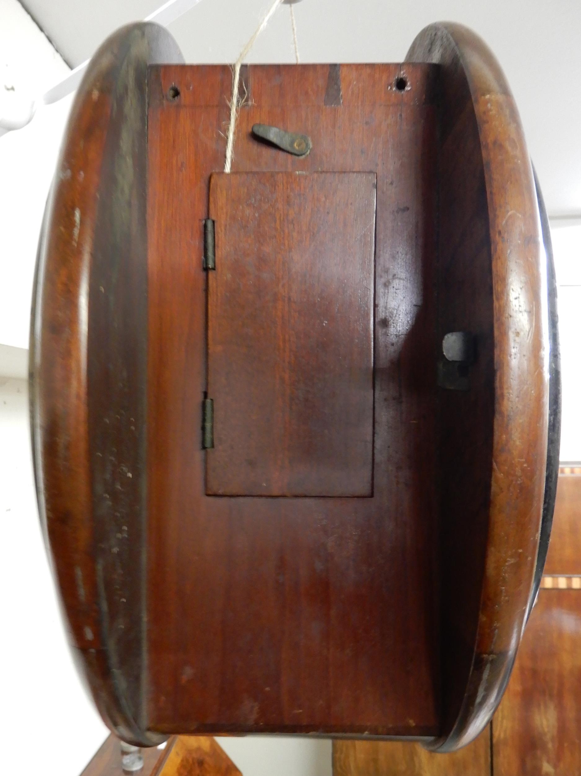 An early 20th century mahogany cased double sided station style clock with both exhibiting white - Image 5 of 6