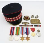 WW2 medals, comprising France and Germany Star, 1939-45 Star, Defence Medal and War medal; ribbon